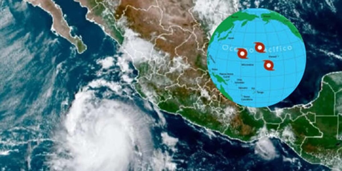 Tres ciclones tropicales en el Pacífico Sur: ¿Qué impacto tendrán en México?